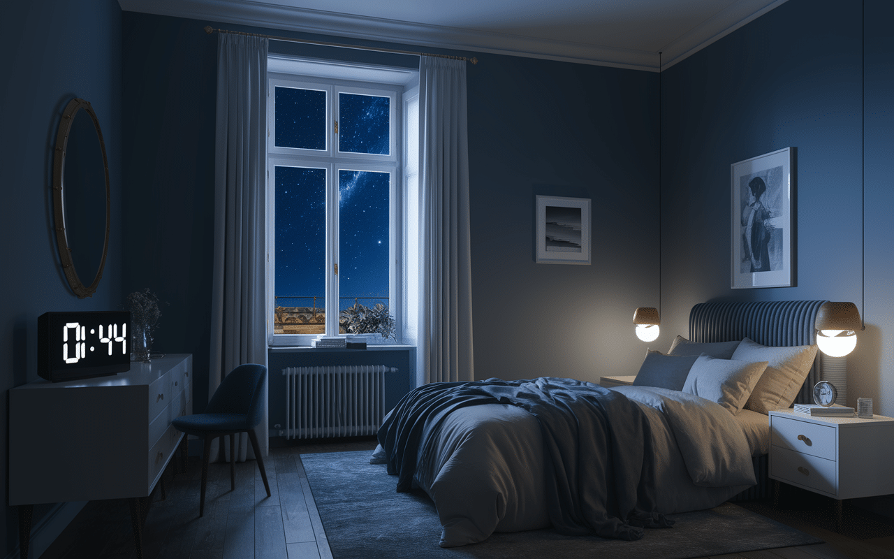 00h44 signification horloge digitale nuit paisible