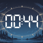 00h44 signification horloge digitale mystique fond étoilé