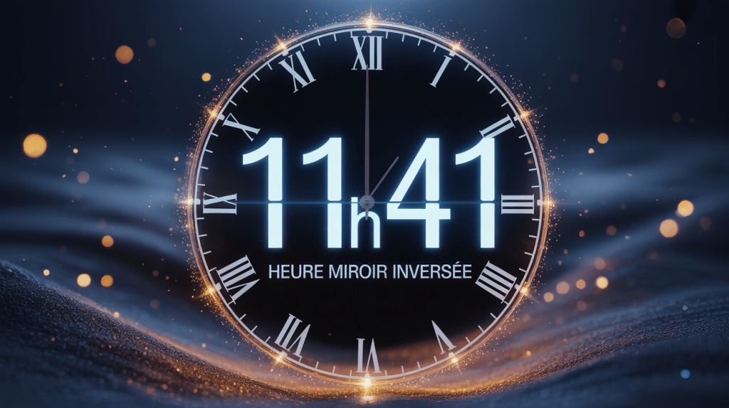 Horloge digitale 11h41 signification heure miroir inversée