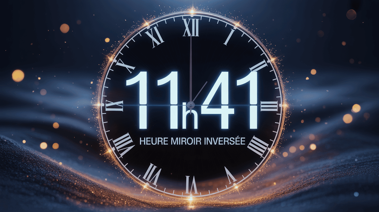 Horloge digitale 11h41 signification heure miroir inversée