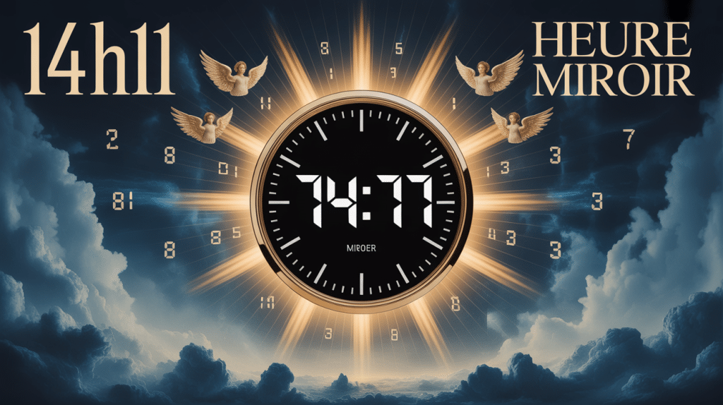 image 14h11 signification heure miroir digitale et symboles spirituels