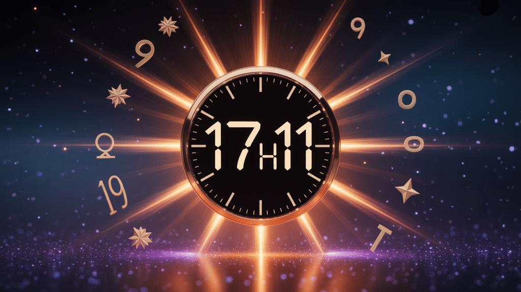 17h11 signification sur horloge digitale atmosphère spirituelle