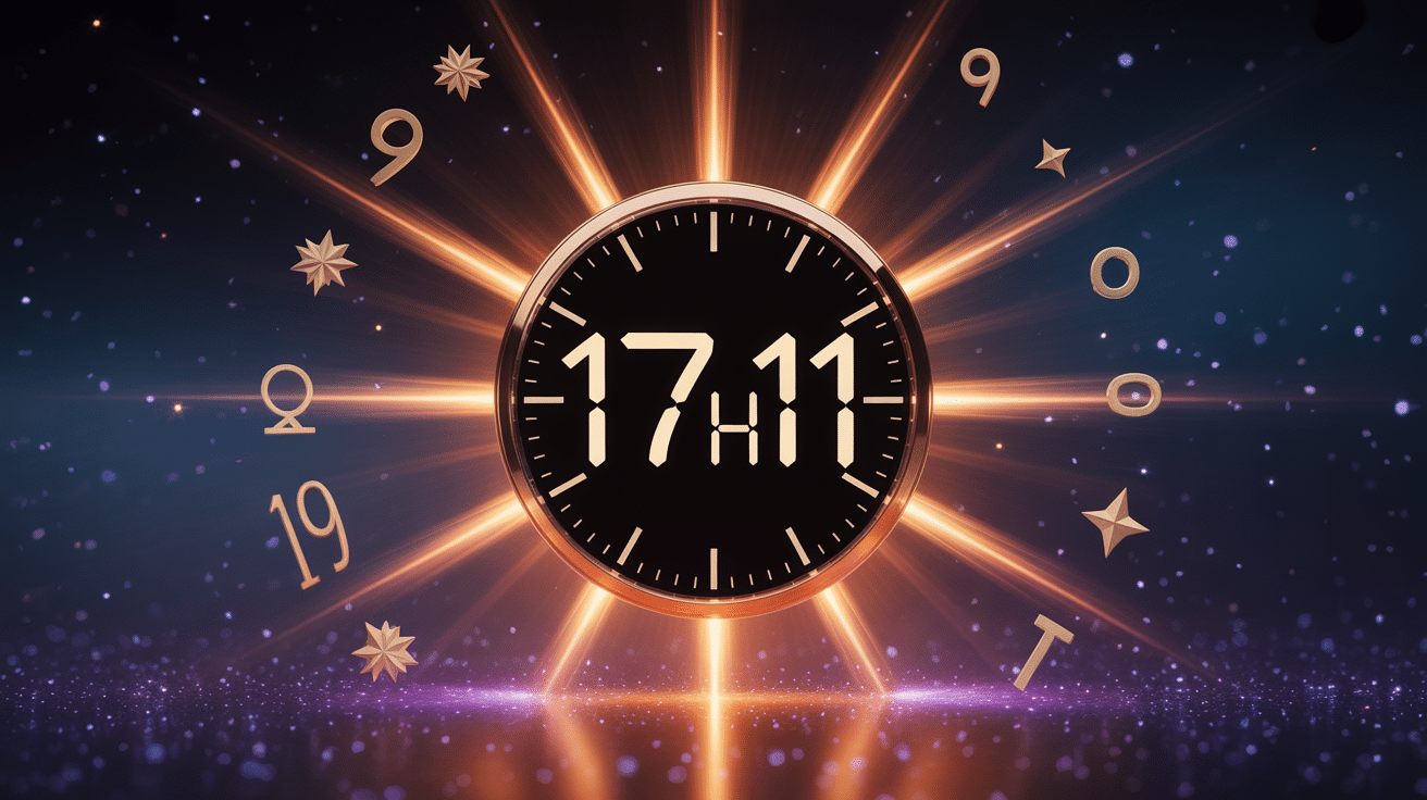17h11 signification sur horloge digitale atmosphère spirituelle