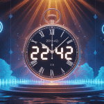 22h42 signification sur horloge numérique décor mystique