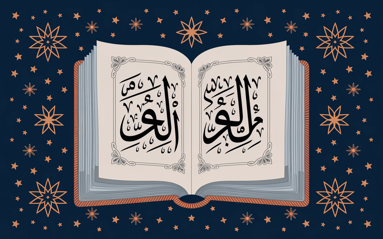 allah ikbel livre ancien calligraphie arabe étoile