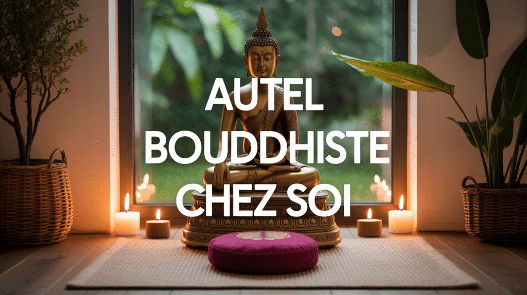 Autel bouddhiste maison moderne coin paisible