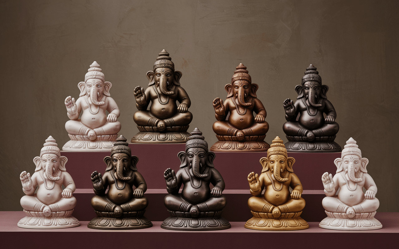 Différents matériaux et tailles ganapati statue