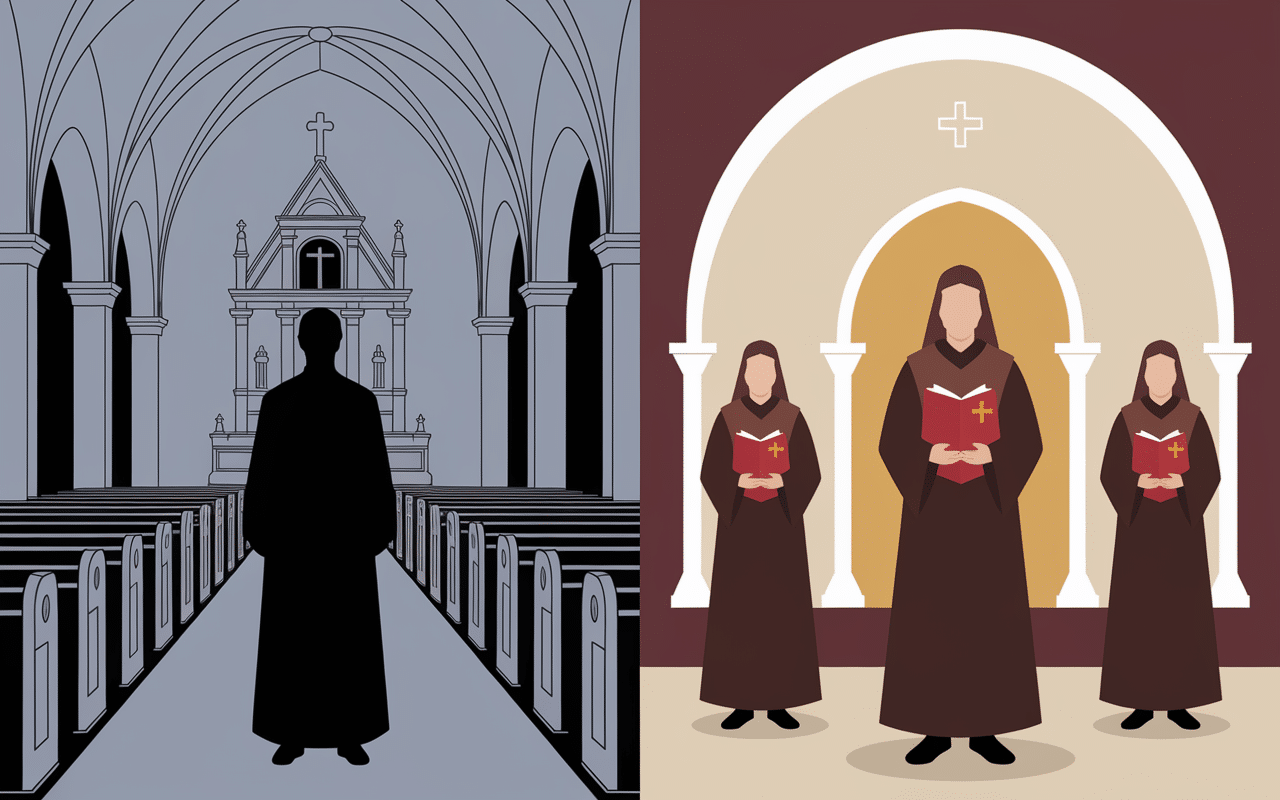Difference pretre abbaye de valmont illustration prêtre religieux