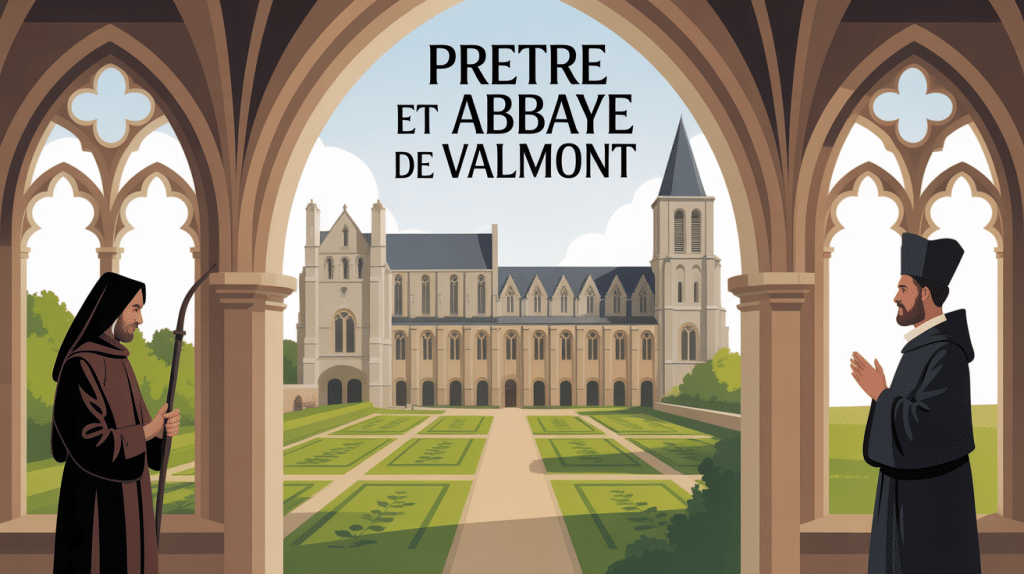 Difference pretre abbaye de valmont illustration médiévale gothique
