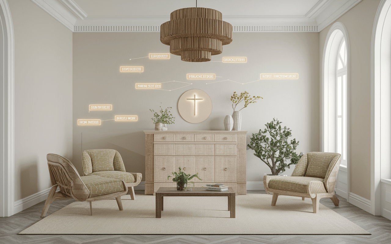 Autel bouddhiste maison plan aménagement