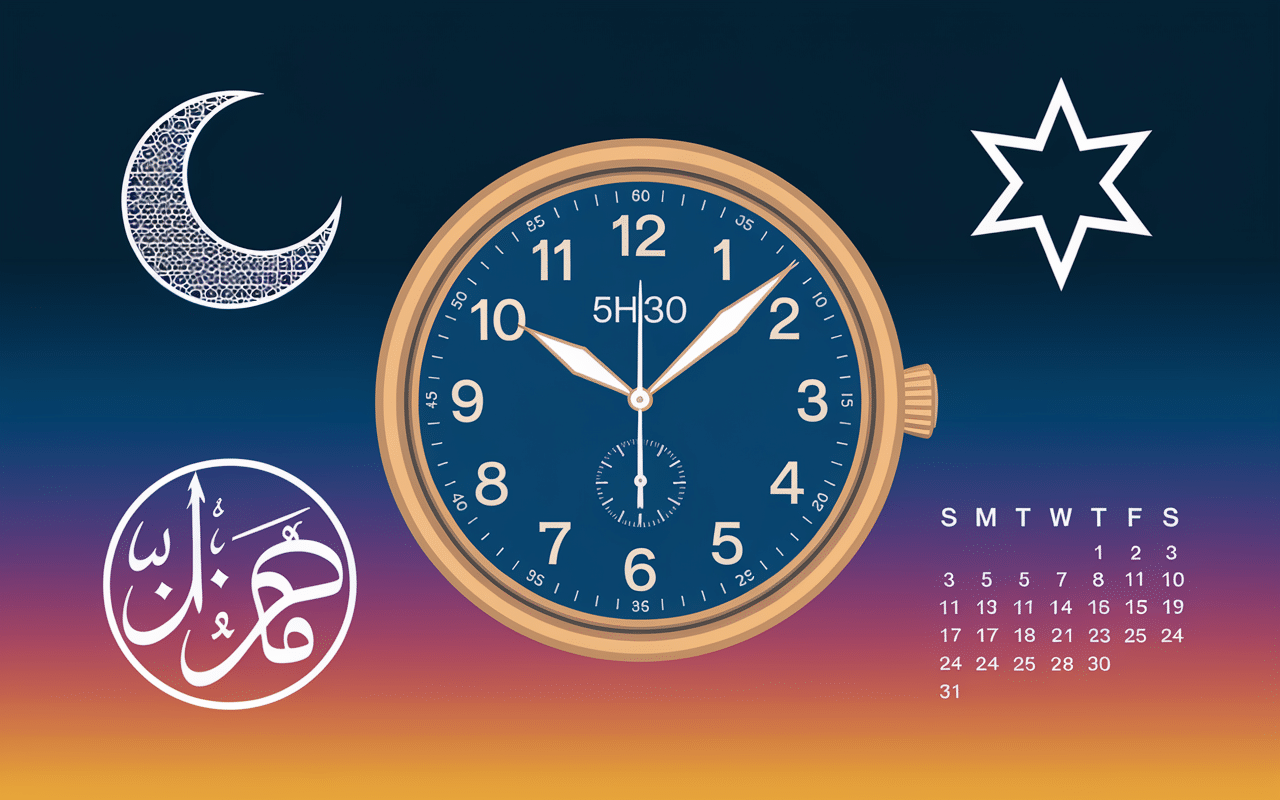 Horloge et calendrier horaires imsak Toulouse