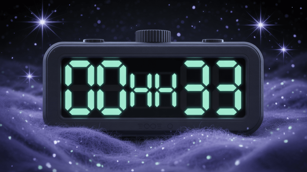 00h33 horloge digitale ambiance mystique nocturne