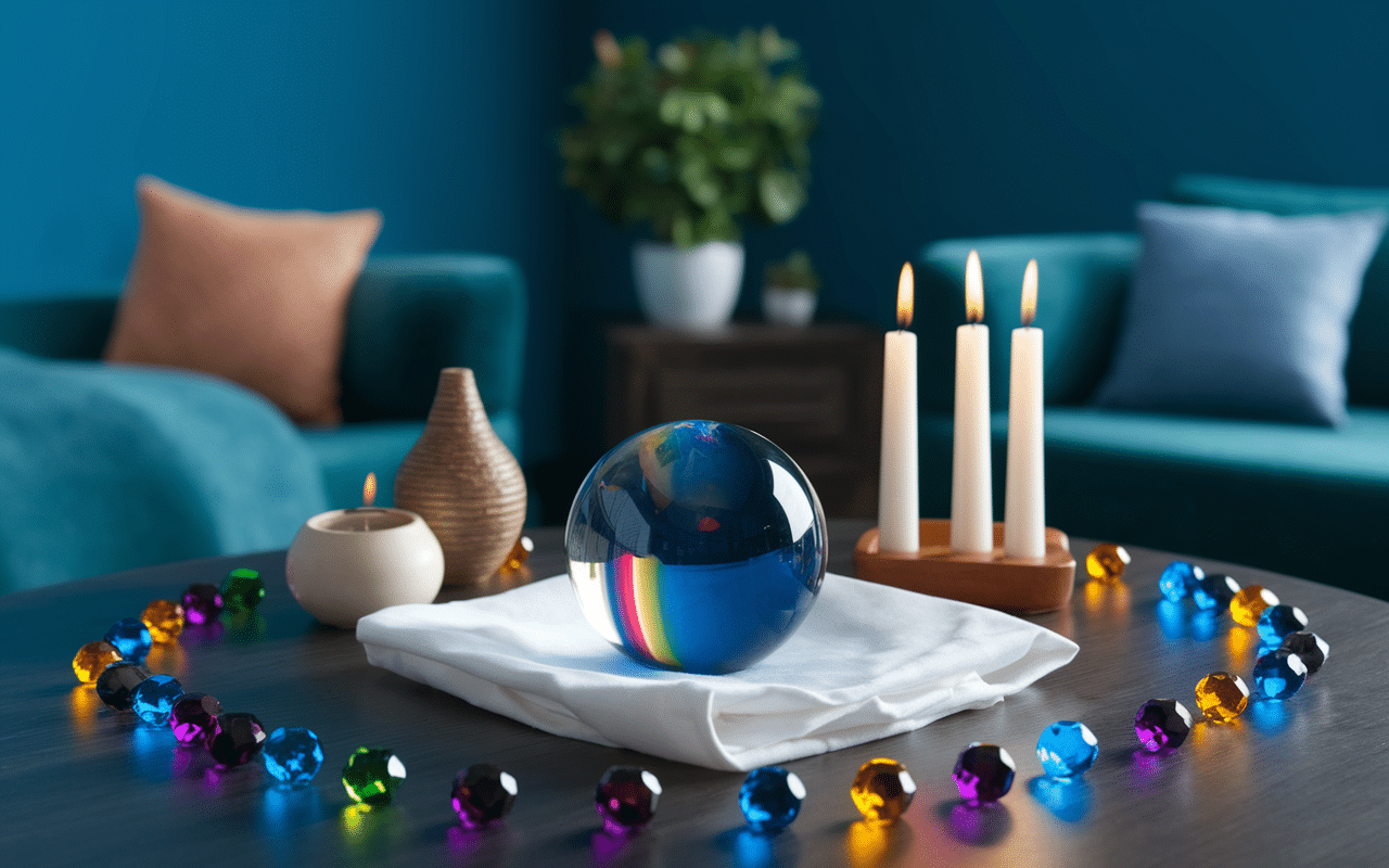 Interroger la boule de cristal voyance positive, table de séance préparation