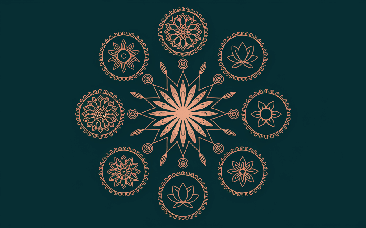 Mal de tête côté gauche signification spirituelle, symboles culturels mandalas lotus énergie