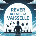 Reve de faire la vaisselle personne lavant vaisselle ambiance nuages