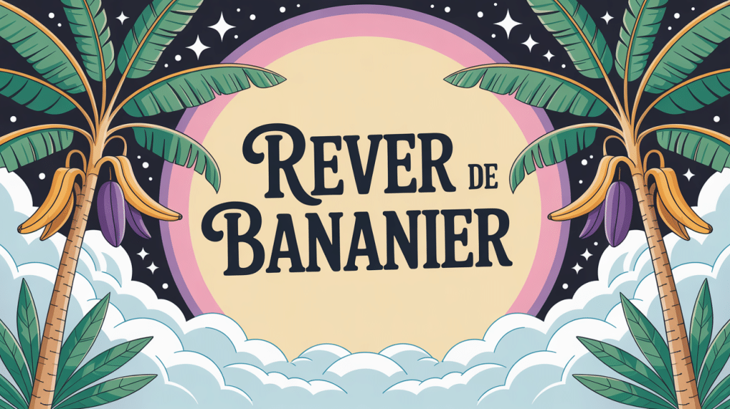 Illustration rever de bananier tropical lumineux titre