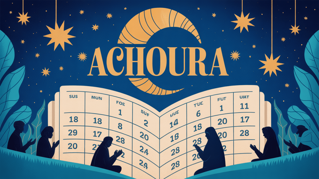 illustration achoura 2024 calendrier et prière