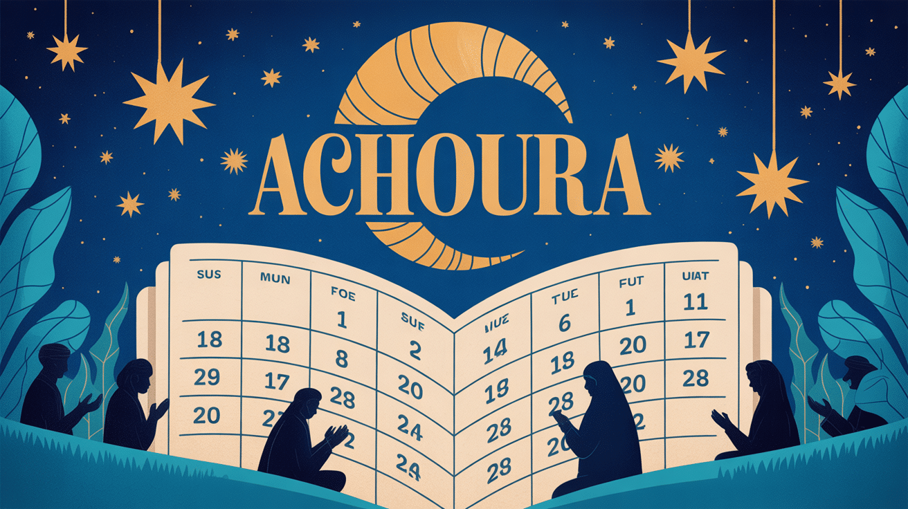 illustration achoura 2024 calendrier et prière