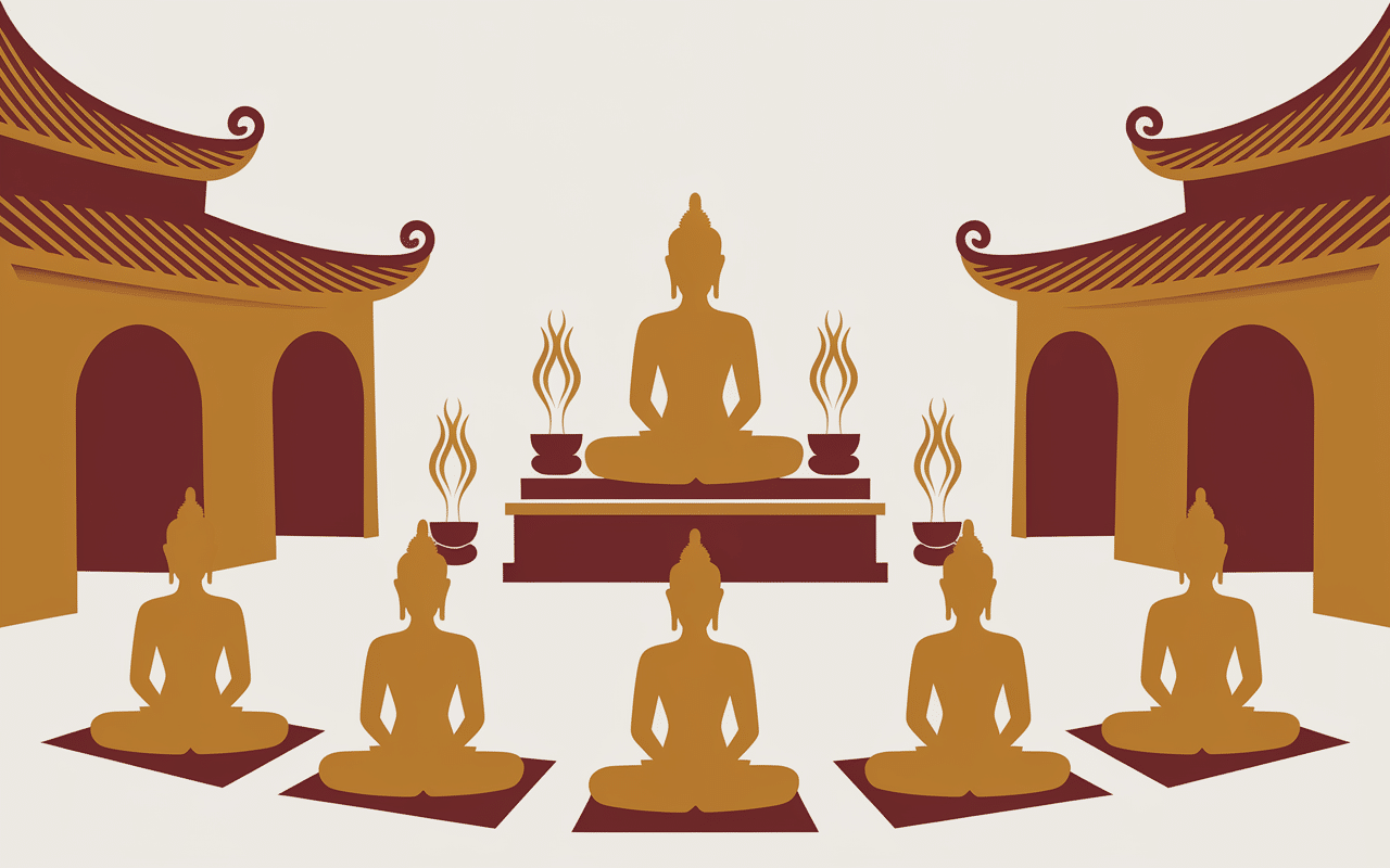 bouddhisme et réincarnation temple moines rituels