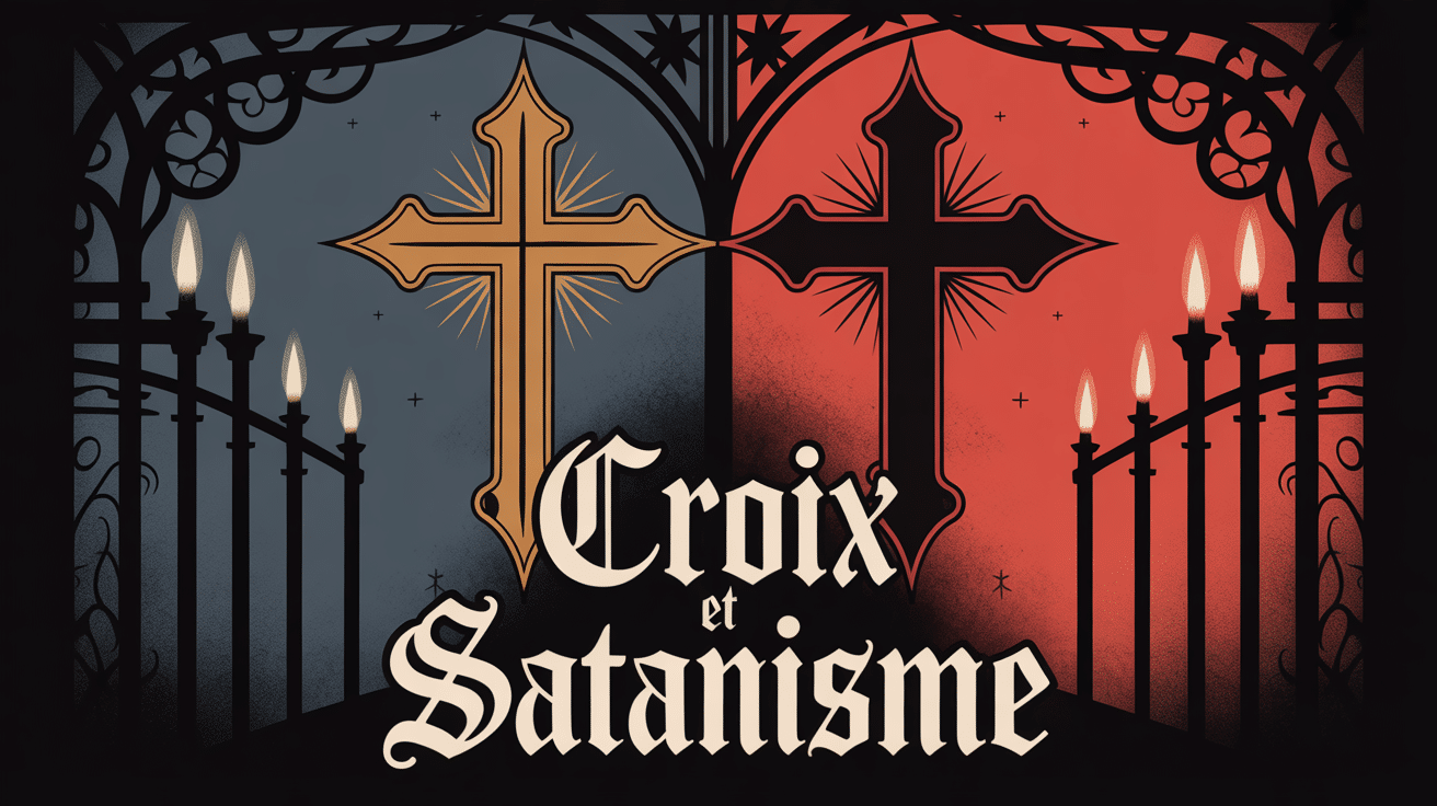 croix satanisme traditionnelle et inversée ambiance gothique