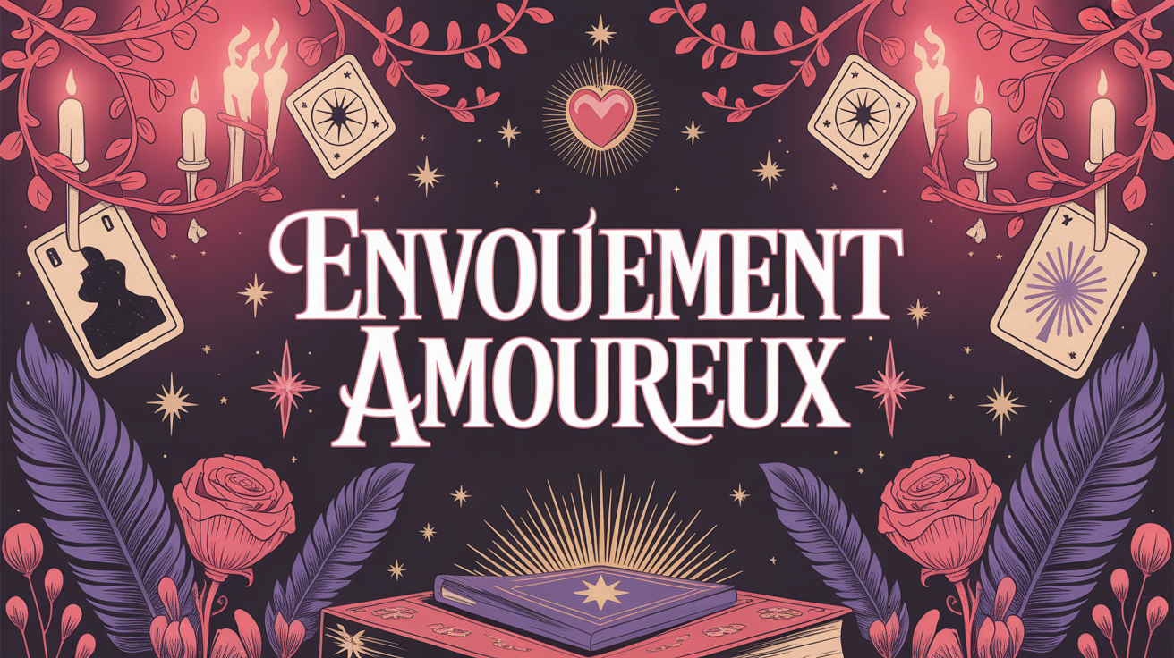 envoutement amoureux illustration bougies cristaux tarot