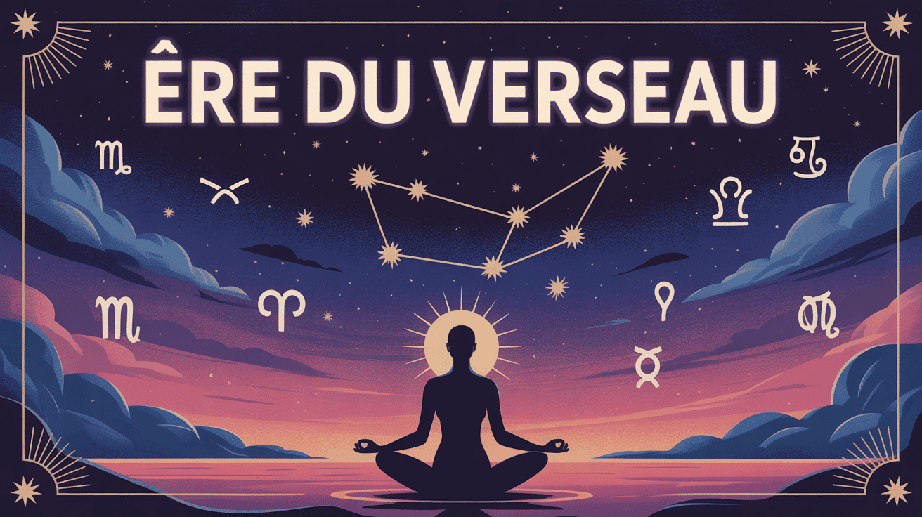 Illustration constellation Verseau astrologique ciel étoilé ere du verseau
