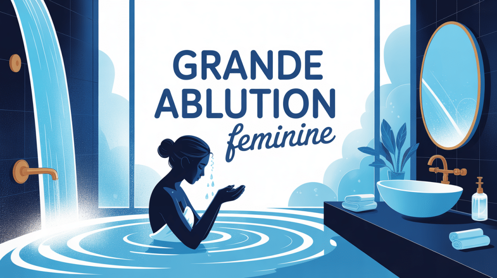 grande ablution femme en salle de bain moderne cascade d'eau