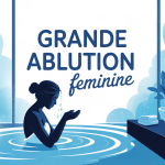 grande ablution femme en salle de bain moderne cascade d'eau