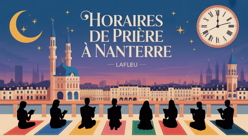 heure de priere nanterre ville minarets silhouettes