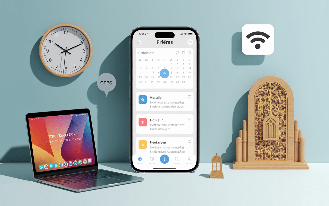 horaire priere colombes sur ecran smartphone