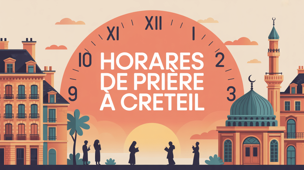 horaire priere creteil illustration mosquee ville coucher soleil