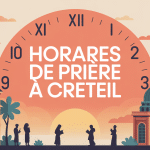 horaire priere creteil illustration mosquee ville coucher soleil