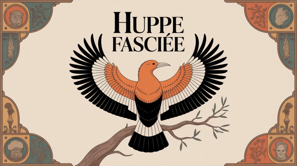huppe fasciée présage branche crête ornement culture