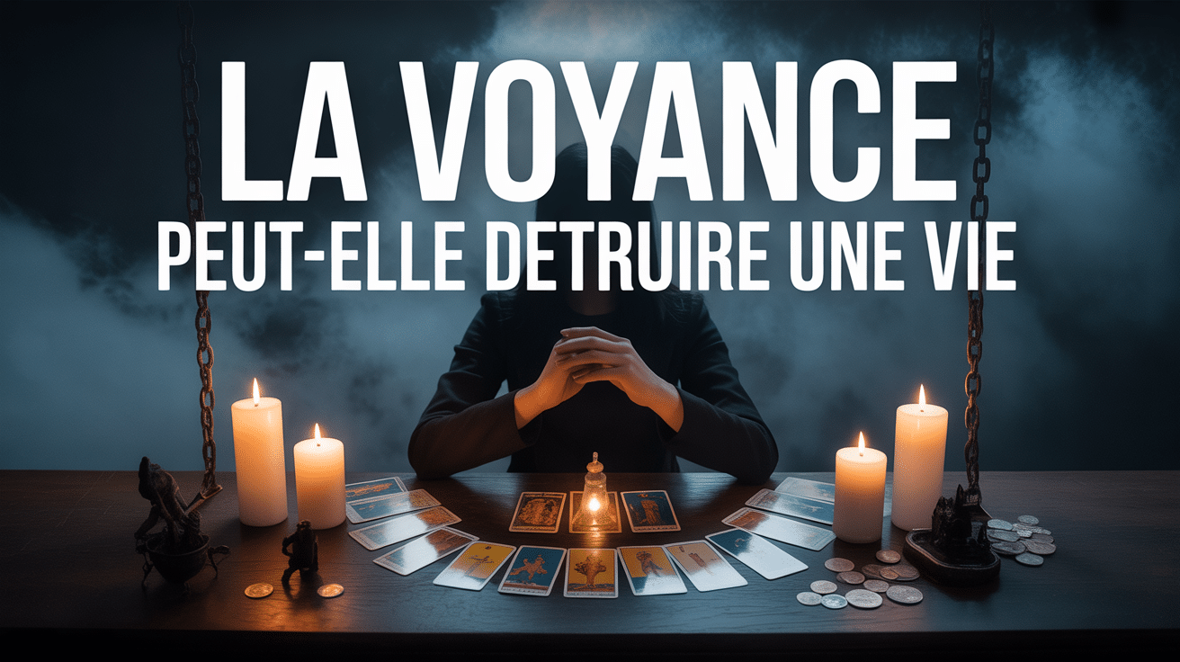 La voyance a détruit ma vie illustration sombre cartes tarot chaînes brisées