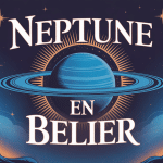 Illustration mystique Neptune en Belier fusion astrologique étoiles énergie cosmique