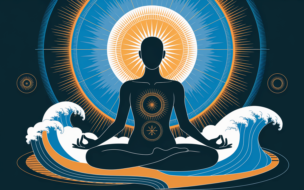 Neptune en Belier silhouette méditation dynamique aura astrologique