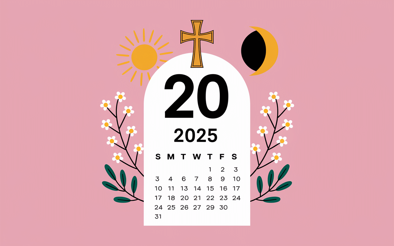 Calendrier avril 2025 croix paques chretienne 2025