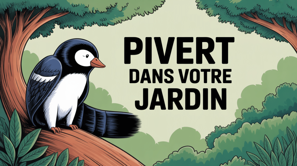 Illustration pivert dans le jardin signification tambourinant sur un arbre