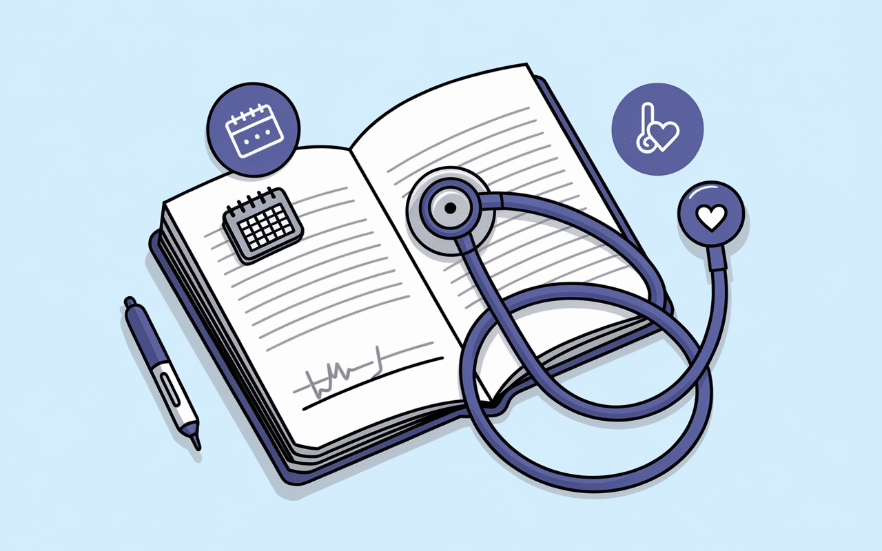 illustration stéthoscope carnet rever d avoir ses regles quand on est ménopausée