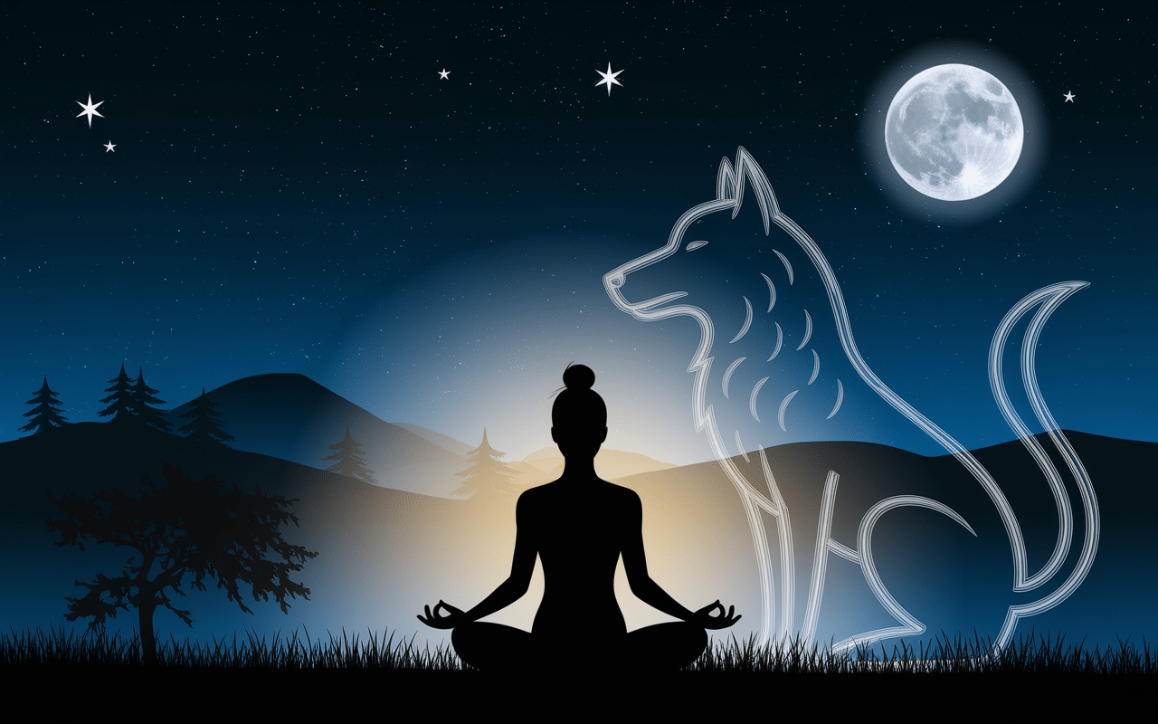 Rêver de loup gentil méditation loup lumineux