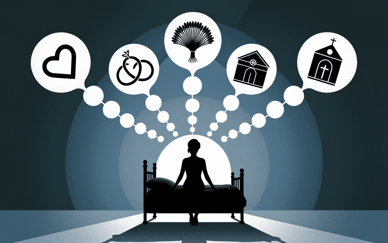 rêver de mariage raté silhouette anxieuse lit alliance cassée