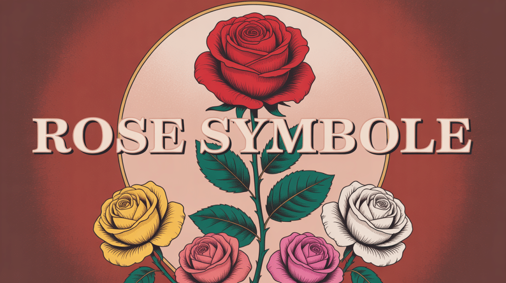 Rose symbole illustration centrale couleurs