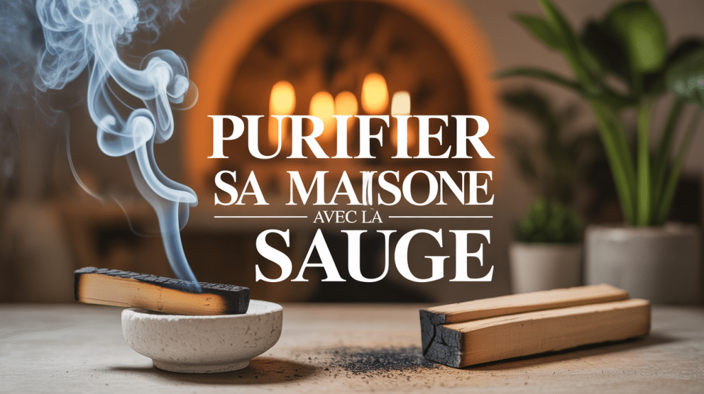Baton de sauge pour purifier la maison avec fumée blanche