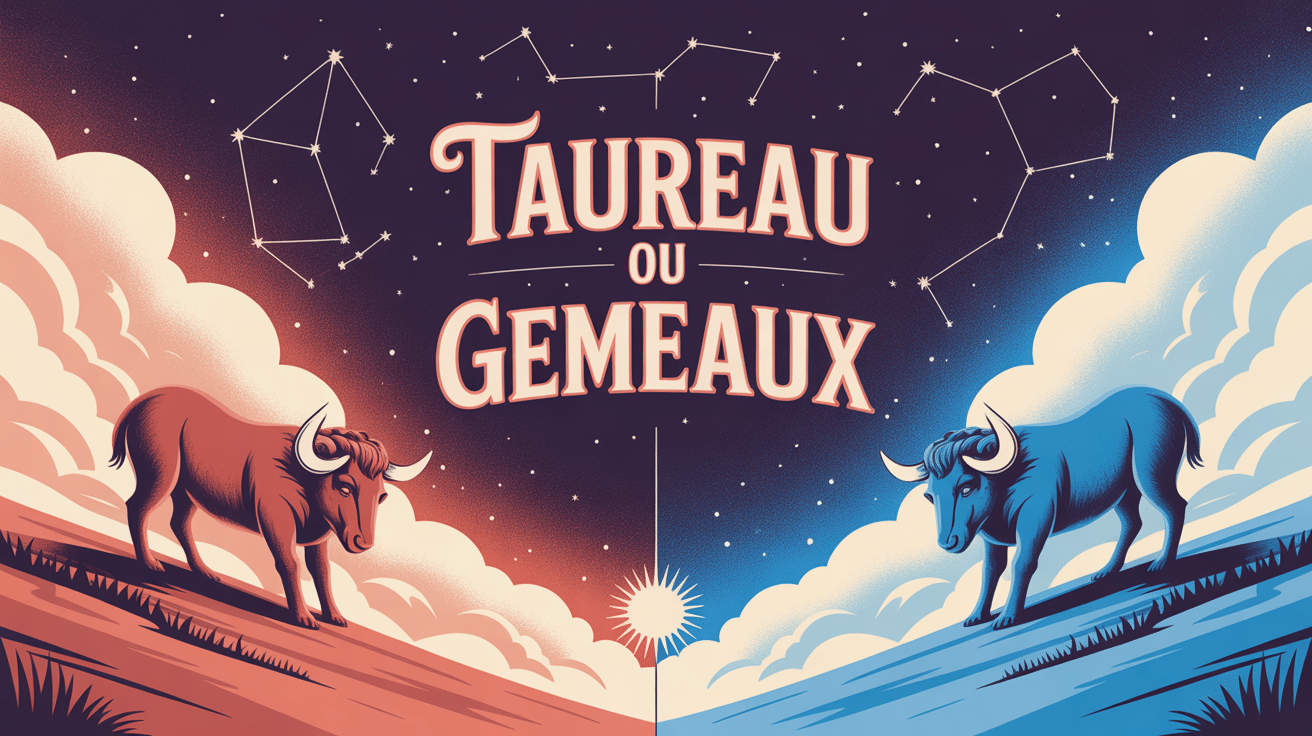 Signe astrologique 21 mai taureau ou gemeaux illustration mystique taureau gemeaux