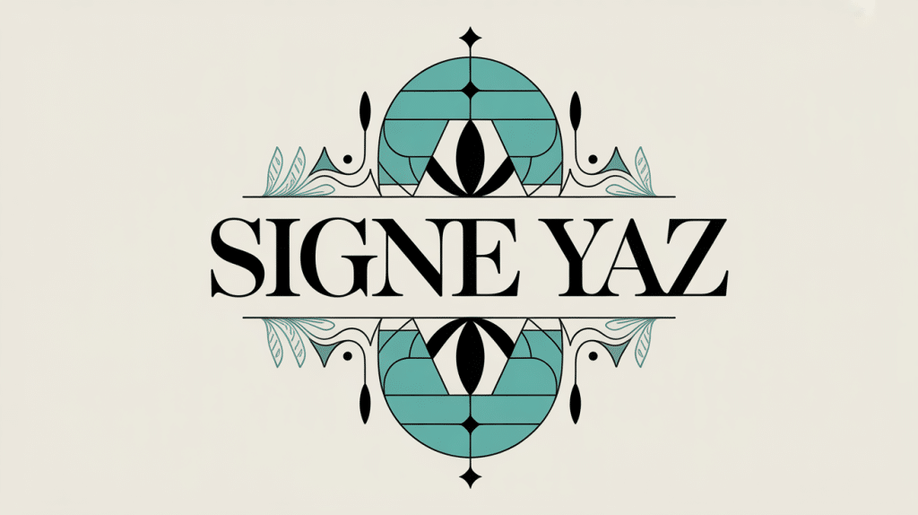 signe yaz design géométrique calligraphie moderne