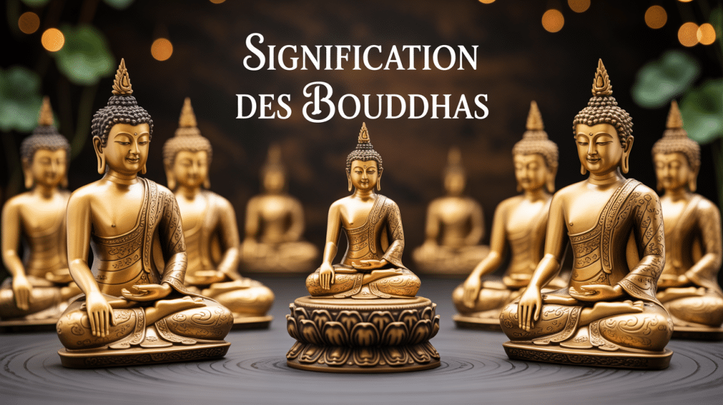 signification des bouddhas statues dorées postures méditatives