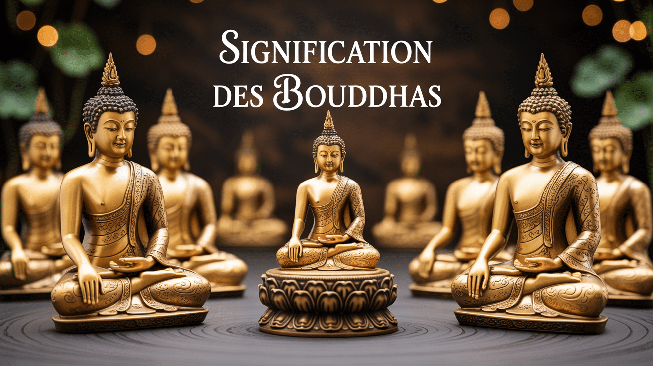 signification des bouddhas statues dorées postures méditatives