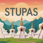 vue panoramique stupa paysages et montagnes