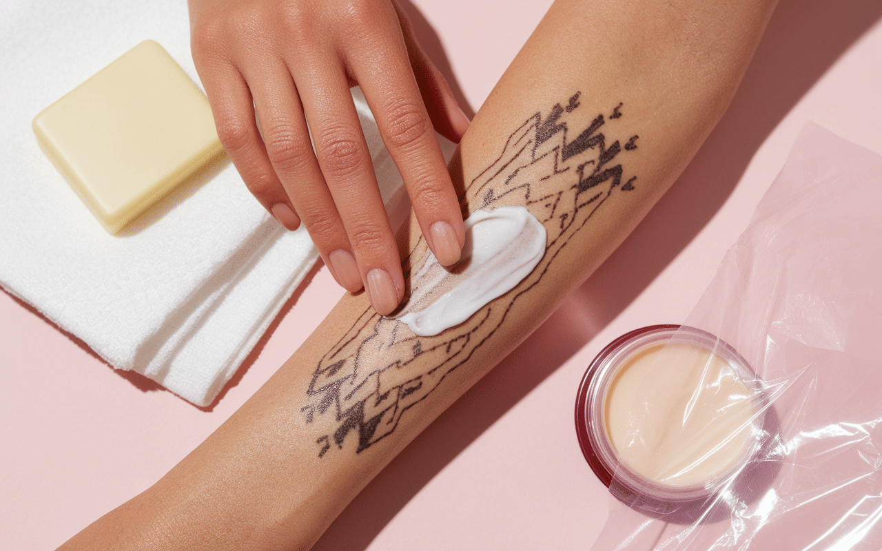 tatouage protection application crème film