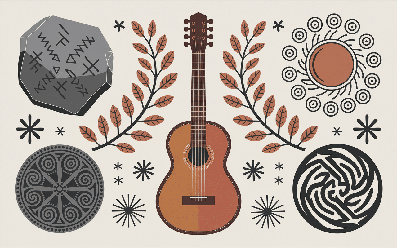 illustration yule 2024 runes houx soleil